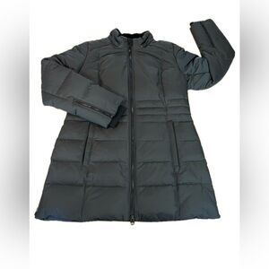 Arctic Expedition Quilted Down/Feather Zip Front Down Parka Green Small No Hood